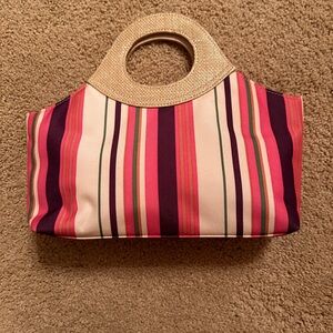 Striped Pink and Purple Women's Handbag